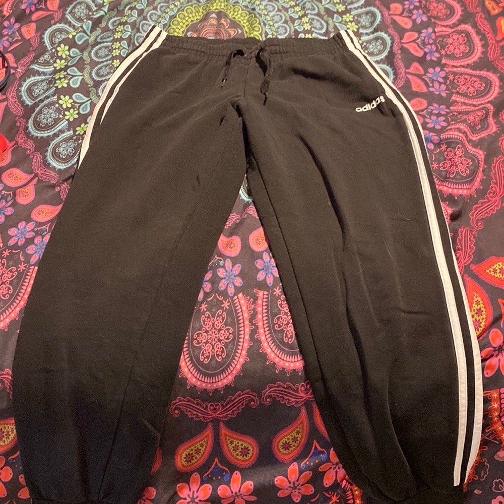 Adidas Black and White Joggers
